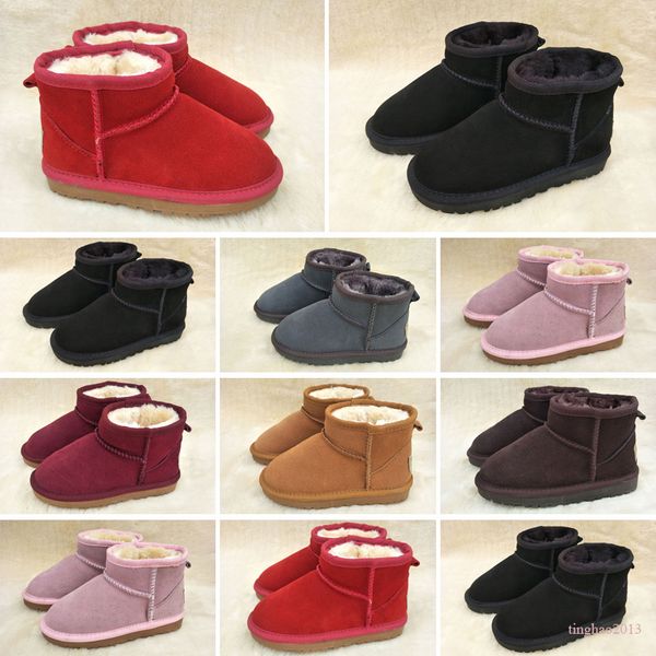 Bottes de neige originales de qualité supérieure New real Australian WGG Femmes enfants garçon fille enfants bébé chaud Raquettes juvénile étudiant chaussures d'hiver