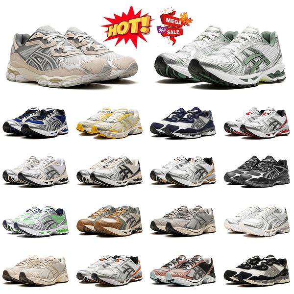 Asics Gel Kayano 14 NycGt 1130 2160  Tigers Running Shoes White Clay Canyon Cream Black Metallic Plum 【code ：L】Trainers Athletic Sports Sneakers