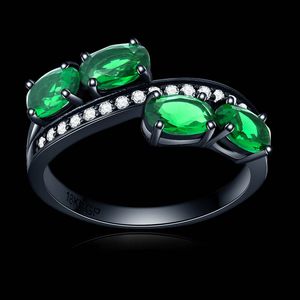 Top qualité ovale vert CZ zircon 18k plaqué or mariage fiançailles amant bague de fête pour les femmes dame