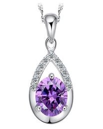 Forme de poire de qualité supérieure Chardet de larme cubique zircone Crystal Zircon CZ Diamond Pendant Collier pour les femmes Collier de pendentif de chute d'eau5932837