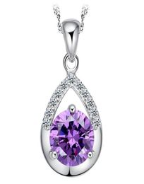 Top qualité forme de poire larme cubique zircone cristal Zircon CZ diamant pendentif collier pour femmes goutte d'eau pendentif collier9551504