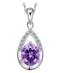 Top qualité forme de poire larme cubique zircone cristal Zircon CZ diamant pendentif collier pour femmes goutte d'eau pendentif collier5680009