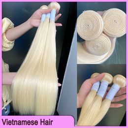 Topkwaliteit Peruaans Vietnamees haar dubbel getrokken 613 blonde zijdeachtige rechte golvende haaruitbreidingen 3 bundels 100% rauwe maagd Remy Human Hair