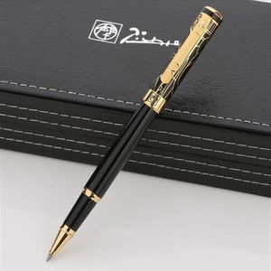 Stylo à bille roulante en métal noir Picasso de qualité supérieure avec pince en or papeterie de bureau d'affaires écriture cadeau stylos à bille224x