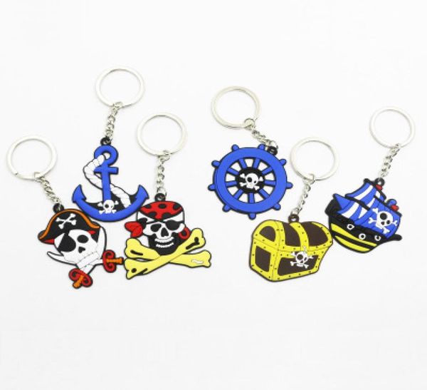 Série de pirates de qualité supérieure Keychain PVC Gel Soft Gel Anneaux Fashion Jewelry Halloween Gift Keetchain Ship8577979