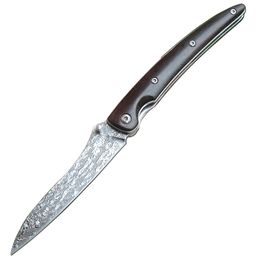Cuchillo plegable de bolsillo de alta calidad VG10 Hoja de acero de Damasco Mango de ébano Cuchillos EDC Regalo de Navidad