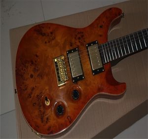 Stock privé de qualité supérieure Johnny Hiland Custom Shop 24 frettes Nature couleur marron guitare électrique