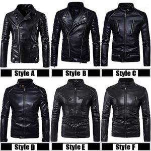 Topkwaliteit PU 2021 Nieuwe Mode Mannelijke Biker Mortorprycle Zwart Lederen Jas Mannen Plus Size 5XL Schouder Protector Design1