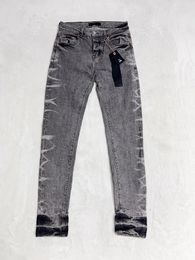Jeans de marca morada de alta calidad Fashion Fashion Fashiony Antique Wait Wisting Stret Street Clothing 240510