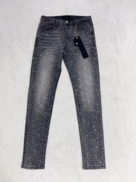 Jeans de marque Purple Roca de qualité supérieure SS Diamants de mode rétro Antique Mens Low Taies Casual Casual Trendy Pantalon 240510