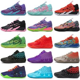Top Quality Queen City Lamelo Ball MB.01 02 03 Chaussures de basket-ball Rick Morty Porsche Blue Hive Chino Hills Guttermelo Toxic Pink Wings Trainers Lamelos Galaxy Sneakers