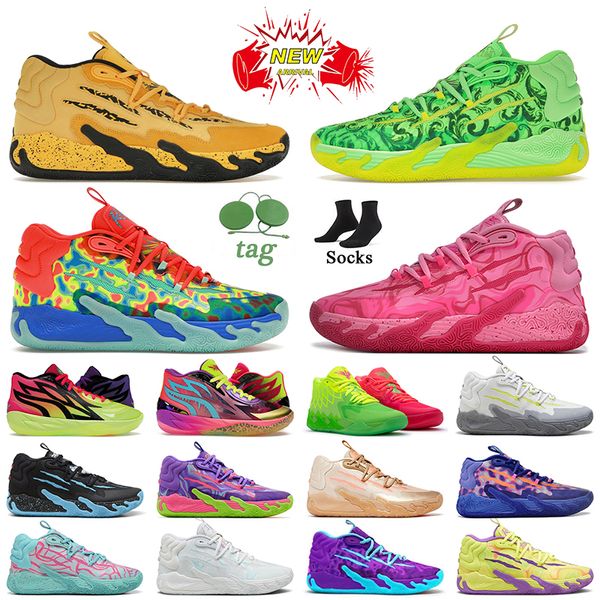 Top Quality Queen City Lamelo Ball MB.01 02 03 Chaussures de basket-ball Rick Morty Porsche Blue Hive Chino Hills Guttermelo Toxic Pink Wings Trainers Lamelos Galaxy