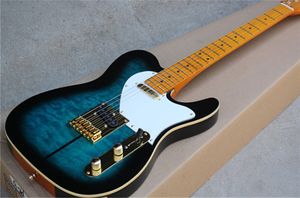 Maple tuff monte-maple de qualité supérieure Bleu Guitare électrique Maple Fingeroard Basswood Body White Parloid Pickguard Gold Hardware
