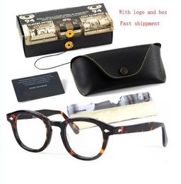 Lunettes de lecture de qualité supérieure Cadre Clean Lens Johnny Depp Lunes Lemtosh Myopie Eyeglasse Men Femmes Myopie 3 Taille avec étui