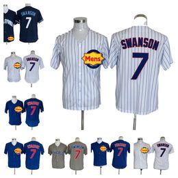 Top Quality S-XXXL Chicago 7 Dansby Swanson Baseball Jerseys Mens Youth