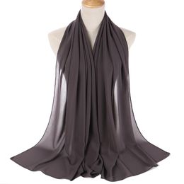 Bufandas de calidad superior Monocromo Gasa burbuja bufanda tocado tocado de mujer chal bufanda entera252P
