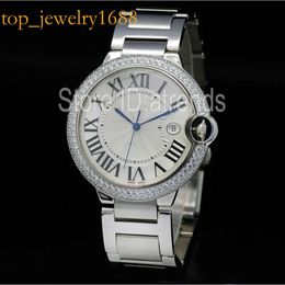 Top Quality Series Fashion Quartz Watch Men Women Women Sier Dial Rhinestone Classic Classic Design Wristwatch Lovers Full Inoxyd Steel Clock 5448