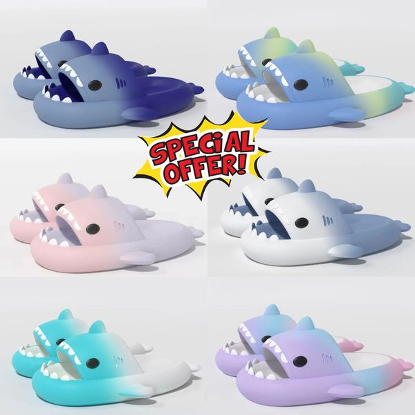 Chaussures de qualité supérieure Pantoufles de requin d'été Diapositives de requin Chaussures à semelles épaisses Sandales plates pour enfants Tongs dégradées GAI eur 36-45