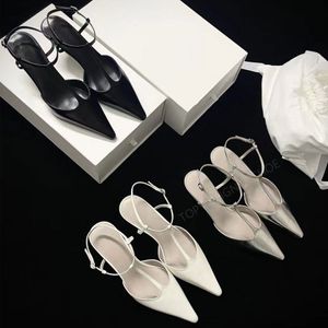 Top qualité Mode simple pointu chaton talons sandales pompes talon en cuir bride à la cheville à talons bas chaussures habillées sandales de créateurs de luxe pour femmes chaussures d'usine