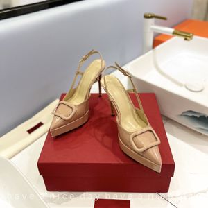 Top qualité Slingback sandale 12cm chaussures à talons hauts pour femmes miroir qualité en cuir véritable dames chaussures habillées de mode chaussures de luxe de fête de mariage avec boîte