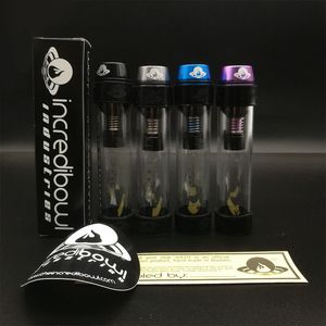 Topkwaliteit rook rokende pijpen droge kruid vaporizer pijp met metalen mondstuk plastic tube twisty glas bot 4 kleuren