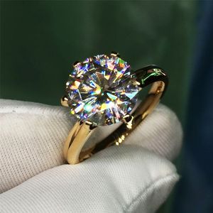 Solitaire de alta calidad 1.5CT Lab Mosan Diamond Ring de oro de 24 k