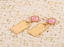 Boucle d'oreille spéciale de qualité supérieure avec forme carrée et pierre naturelle rose, breloque en forme de goutte, cadeau de bijoux pour femmes de mariage PS70672067712