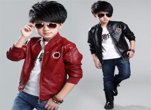 Topkwaliteit Lente Leren Jongens Jas En Jas Waterdicht Mode Patroon Oneck Zwarte Kinderen Blazers Jassen Y2009195524991