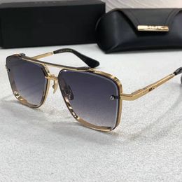 Topkwaliteit vierkante Mach Six Designer-zonnebril voor heren Dames Beroemde modieuze retro luxe merk lenzenvloeistof Fashion Design Damesbril met etui