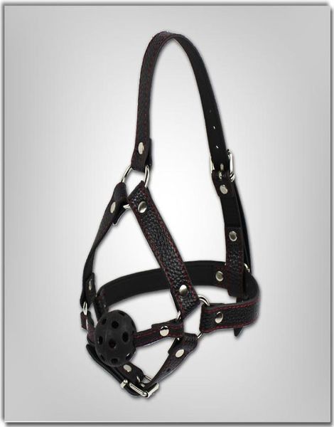 Sangle de qualité supérieure sur Masque esclave Ball Gag BDSM HARNESS CUIR GAG OUVERT MOUCHE GAG SEXE TOYS POUR FEMMES RESTRAINS DE PROCHAT DE BONCTION CBT7155892