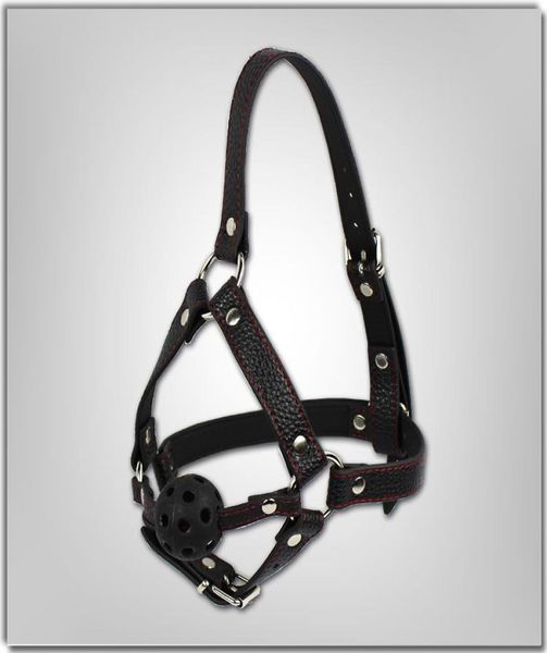 Sangle de qualité supérieure sur Masque esclave Ball Gag BDSM HARNIS CUIR GAG BOUCHE OUVERT