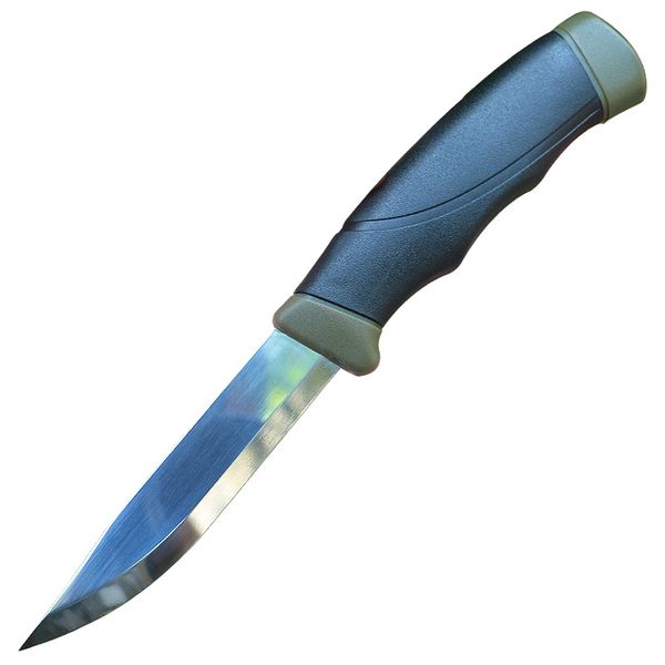 Cuchillo de supervivencia de alta calidad 9CR13Mov, hoja satinada, mango de goma ABS, cuchillo recto, herramientas de corte de engranajes para exteriores