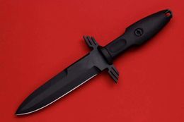 Couteau tactique de survie de qualité supérieure N690, revêtement en titane noir, lame à pointe de lance, couteaux à lame fixe d'extérieur avec Kydex