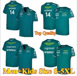 T-shirts de qualité supérieure Aston Martin JerseyS T-shirt AMF1 2022 23 Hommes et enfants Officiel GARÇONS FILLES Fernando Alonso T-shirt Formule 1 Costume de course F1 Chemise MOTO Motorcyc Tees