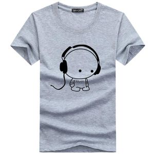 Top Kwaliteit T-shirts Mode Headset Cartoon Gedrukt Casual T-shirt Mannen Merk T-shirt Katoenen T-shirt Plus Size 5XL2605