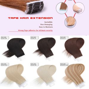 Bande de qualité supérieure dans l'extension de cheveux sans couture 1424 pouces vrais cheveux humains peau trame cheveux 100gr pack gratuit dhl