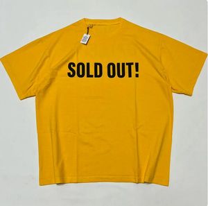 T-shirt jaune en coton pour homme et femme, surdimensionné, vintage, de qualité supérieure