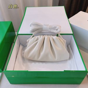 Bolso de diseñador superior La bolsa de piel de becerro suave para mujer Bolsos de embrague grandes Cuero genuino Mano famosa Moda Mujer Mejora Hombro Mini Bolsa de nube con caja