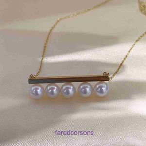 Collier Tifannissm de qualité supérieure pour femmes, boutique en ligne, collier de perles d'eau douce de 7 à 8MM, classique de la famille T, en argent S925, en bois, multi-perles Sm, avec boîte d'origine