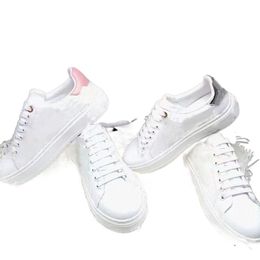 Baskets mode plate-forme chaussures lettre vieille fleur Sneaker hommes femmes formateurs en cuir véritable chaussure décontractée