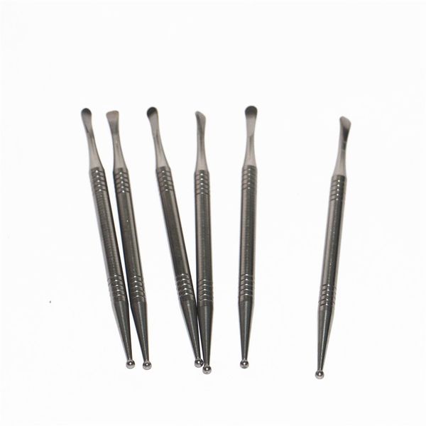 Outils à main de qualité supérieure Gr2 Titanium Dabber 110 mm de longueur avec pointes à bille et pointe de cuillère Dab