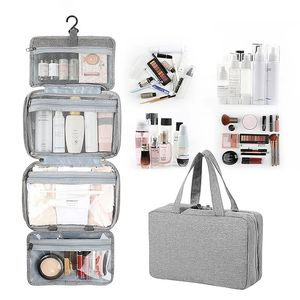 Bolsas de maquillaje de viaje de alta calidad para mujer, bolsa de cosméticos impermeable, organizador de artículos de tocador, bolsa de almacenamiento de separación seca y húmeda para hombres 240106