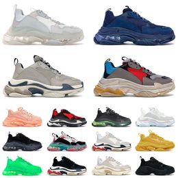 Top Qualité Triple S Designer Casual Chaussures Pour Hommes Femmes Clear Sole Noir Vert Beige Cristal Rose Blanc Rainbow Sports Baskets Baskets