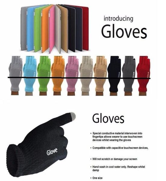 Gants à écran tactile capacitif unisexe de qualité supérieure Gants à écran tactile capacitif multiplices gants igloves chauds pour iPhone 7 Samsung S7 2PCS A P8964336