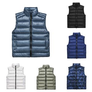 Top qualité Style unisexe léger badge brodé Down Vest DWR traitement anti-éclaboussures WindWall tissu coupe-vent manteau d'isolation d'hiver gilet en plumes d'oie