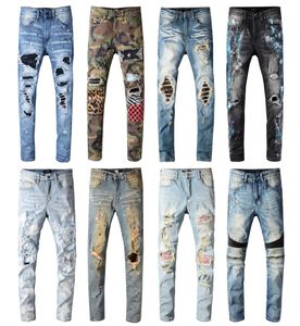 Top Quality Vintage biedt Mens Jeans Pants Streetwear Motorfietsstijl Locomotief Zipper Biker Pant Classic Slim For Men3913864