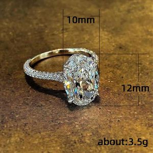 Topkwaliteit vintage ovaal gesneden 4ct lab mossen diamant belofte ring 925 sterling zilveren verloving trouwband Moissanite ringen voor dames sieraden