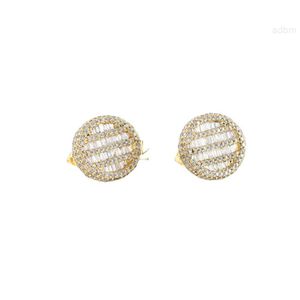 Topkwaliteit vintage stijl stokbrood ronde geslepen moissanite diamanten schroef terug stud oorbel voor mannen vrouwen