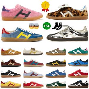 Top Quality Wales Bonner Pony Leopard Designer Spezial Chaussures Spezial Blue Gray Vegan Green Rose Rose Trainers en velours noir blanc Vegan Vegan Fashion Sneakers décontractés Chaussure