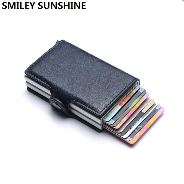 Top Quality Wallet Men Mini Purse Male Aluminium Card Wallet Small Clutch Leather Thin